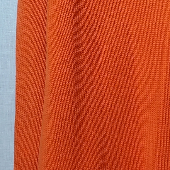 Men's Ralph Lauren 1/4 Zip Cotton Knit Orange Sweater Embroidered Logo Size M - Picture 8 of 15